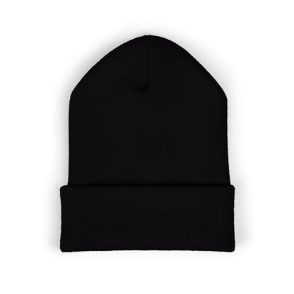 Yellow Embroidered JZZ GTR® Beanie Hat | Bold Winter Knit Hat for Jazz Guitar Fans | Vibrant Cuffed Beanie for Musicians