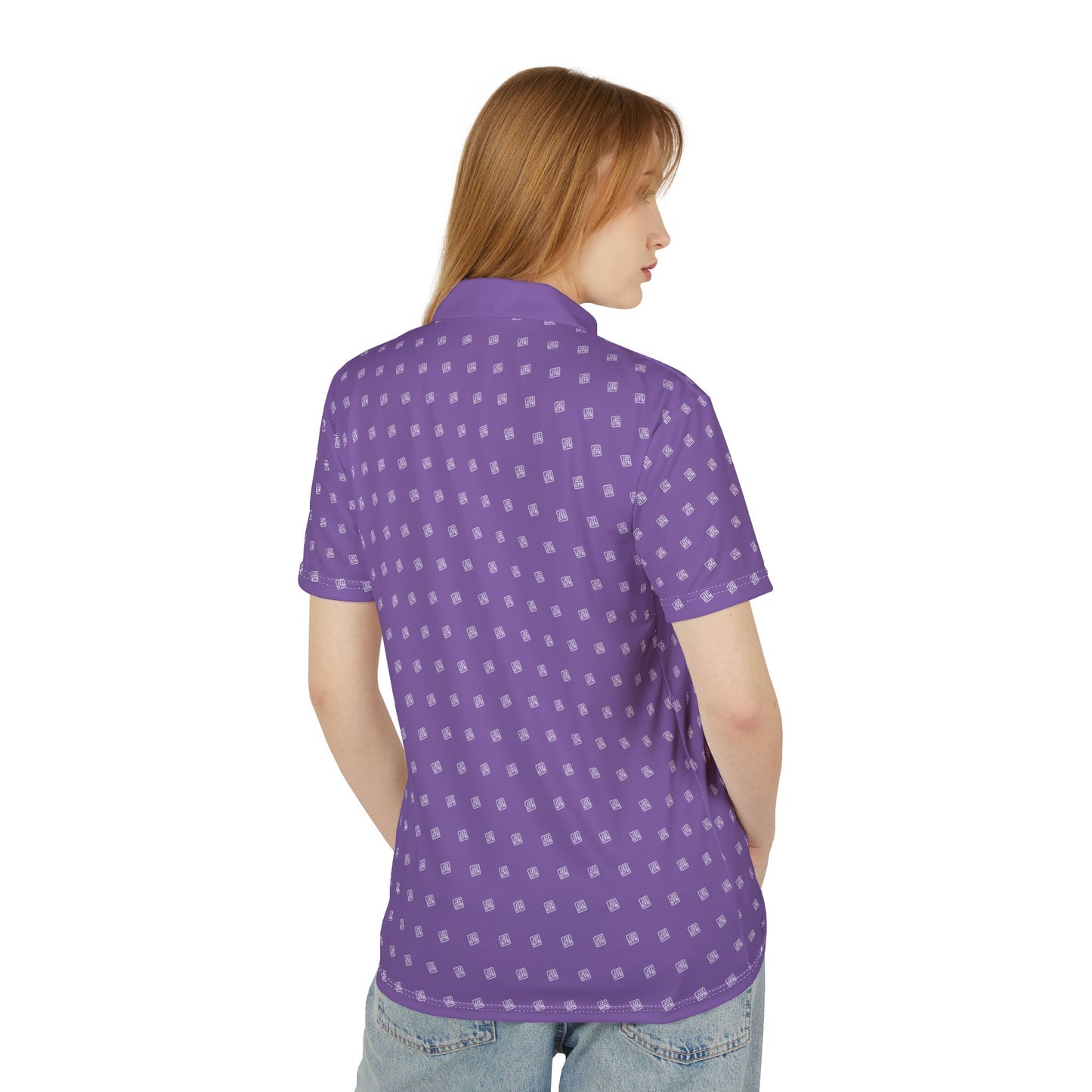 Light Purple Polo Shirt with white JZZ GTR ™ Monogram Pattern