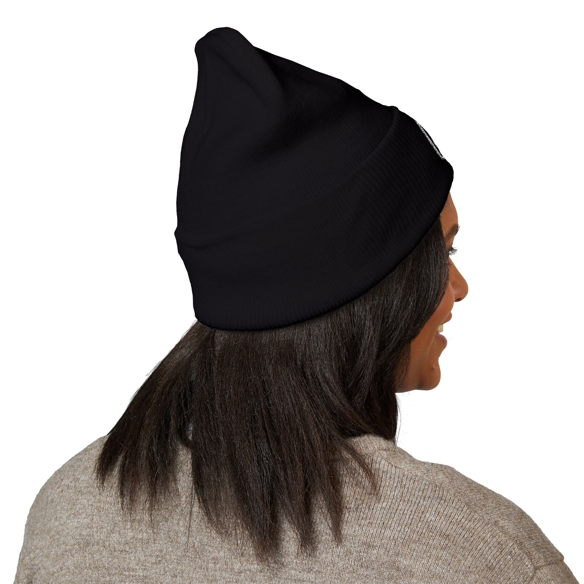 White Embroidered JZZ GTR™ Beanie Hat | Classic Jazz Musician Look