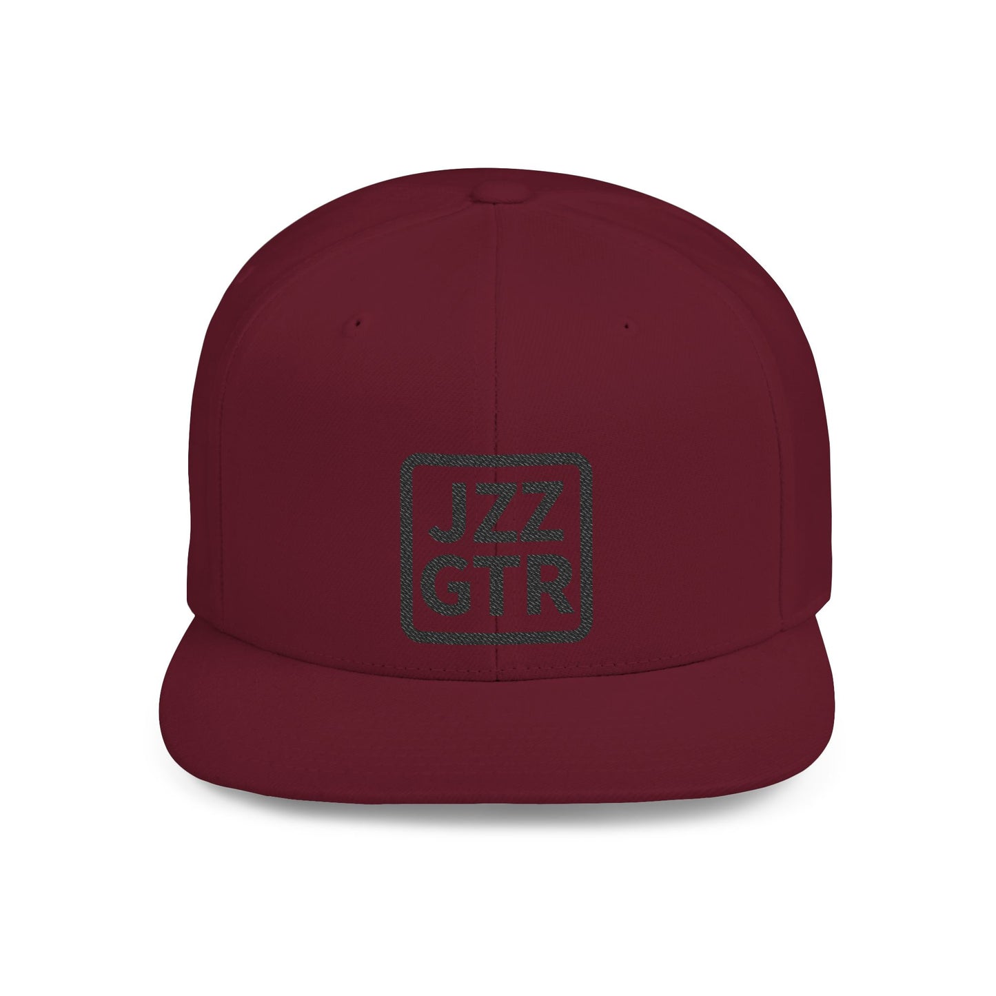 Sophisticated Black Embroidered JZZ GTR ® Snapback Hat, Trendy Snapback Cap, Casual Gift for Jazz Lovers and Jazz Guitarists