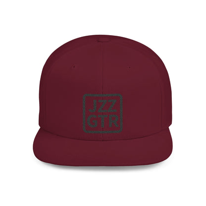 Sophisticated Black Embroidered JZZ GTR ® Snapback Hat, Trendy Snapback Cap, Casual Gift for Jazz Lovers and Jazz Guitarists