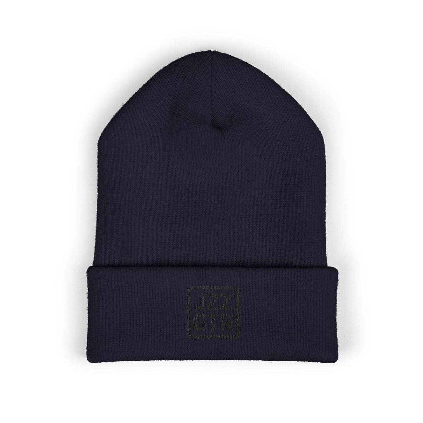 Black Embroidered JZZ GTR® Beanie Hat-Classic Winter Hat for Jazz Lovers and Guitarists
