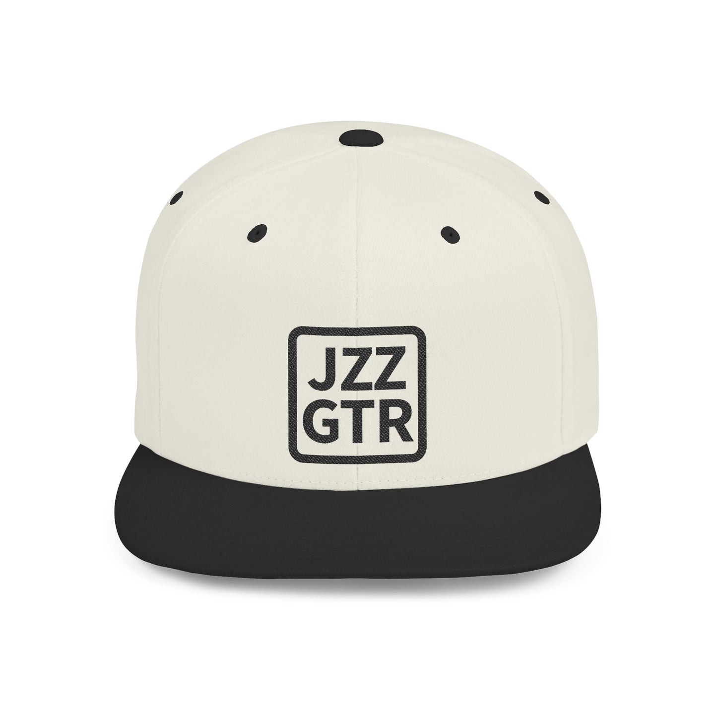 Sophisticated Black Embroidered JZZ GTR™ Snapback Hat, Trendy Snapback Cap, Casual Gift for Jazz Lovers and Jazz Guitarists