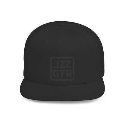 Sophisticated Black Embroidered JZZ GTR™ Snapback Hat, Trendy Snapback Cap, Casual Gift for Jazz Lovers and Jazz Guitarists