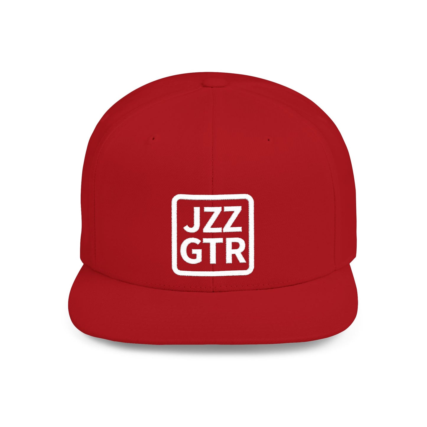 White Embroidered JZZ GTR™ Snapback Hat, Trendy Snapback Cap, Casual Gift for Jazz Lovers and Jazz Guitarists