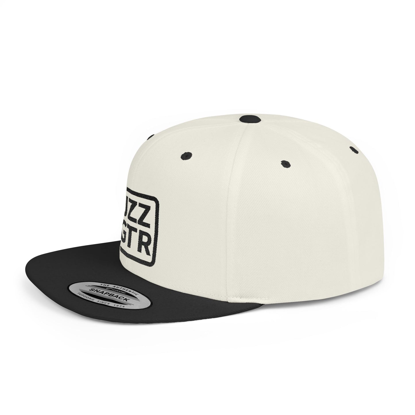 Sophisticated Black Embroidered JZZ GTR ® Snapback Hat, Trendy Snapback Cap, Casual Gift for Jazz Lovers and Jazz Guitarists