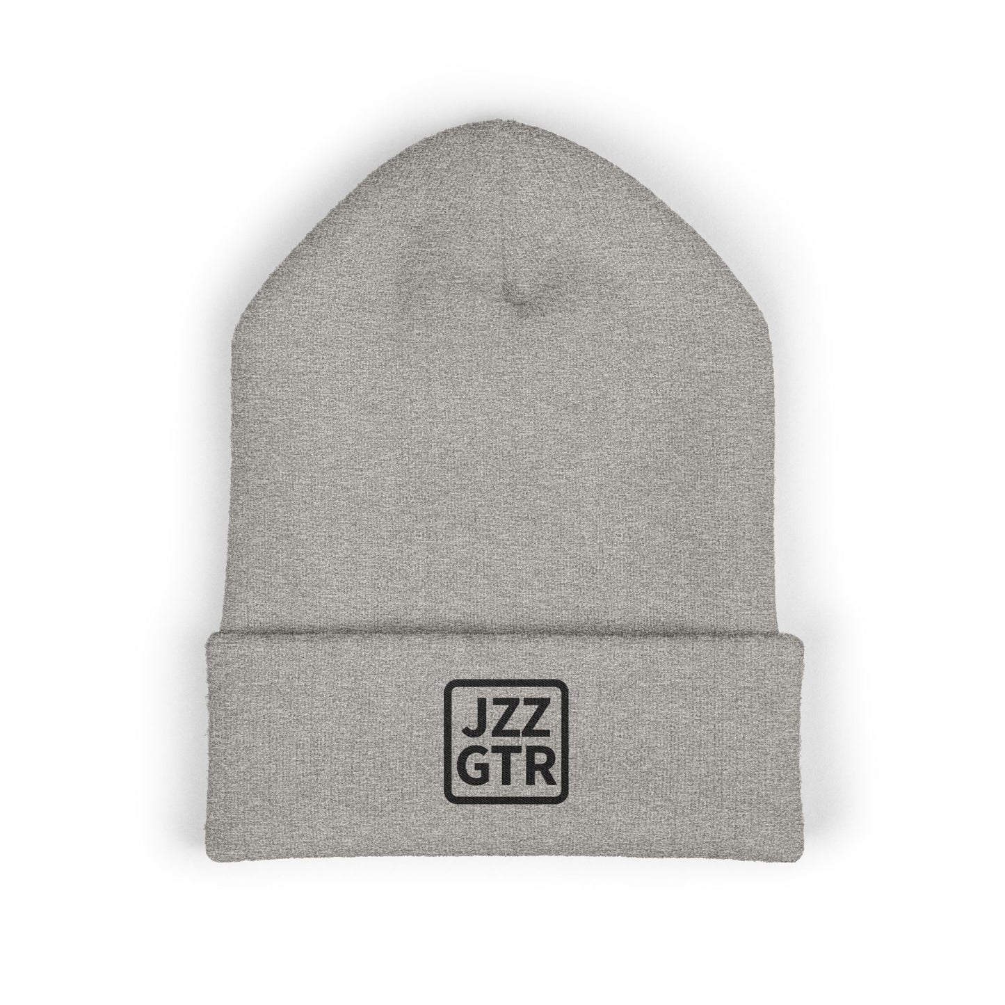 Black Embroidered JZZ GTR® Beanie Hat-Classic Winter Hat for Jazz Lovers and Guitarists