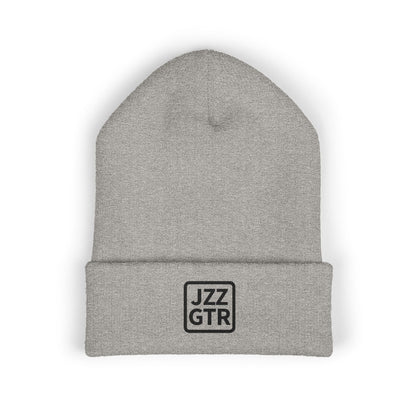 Black Embroidered JZZ GTR® Beanie Hat-Classic Winter Hat for Jazz Lovers and Guitarists