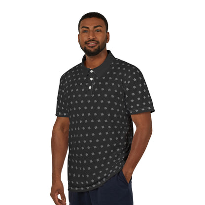 Black Polo Shirt with white JZZ GTR Monogram Pattern