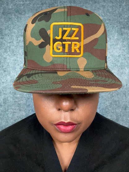 Yellow Embroidered JZZ GTR ® Snapback Hat, Trendy Snapback Cap, Casual Gift for Jazz Lovers and Jazz Guitarists