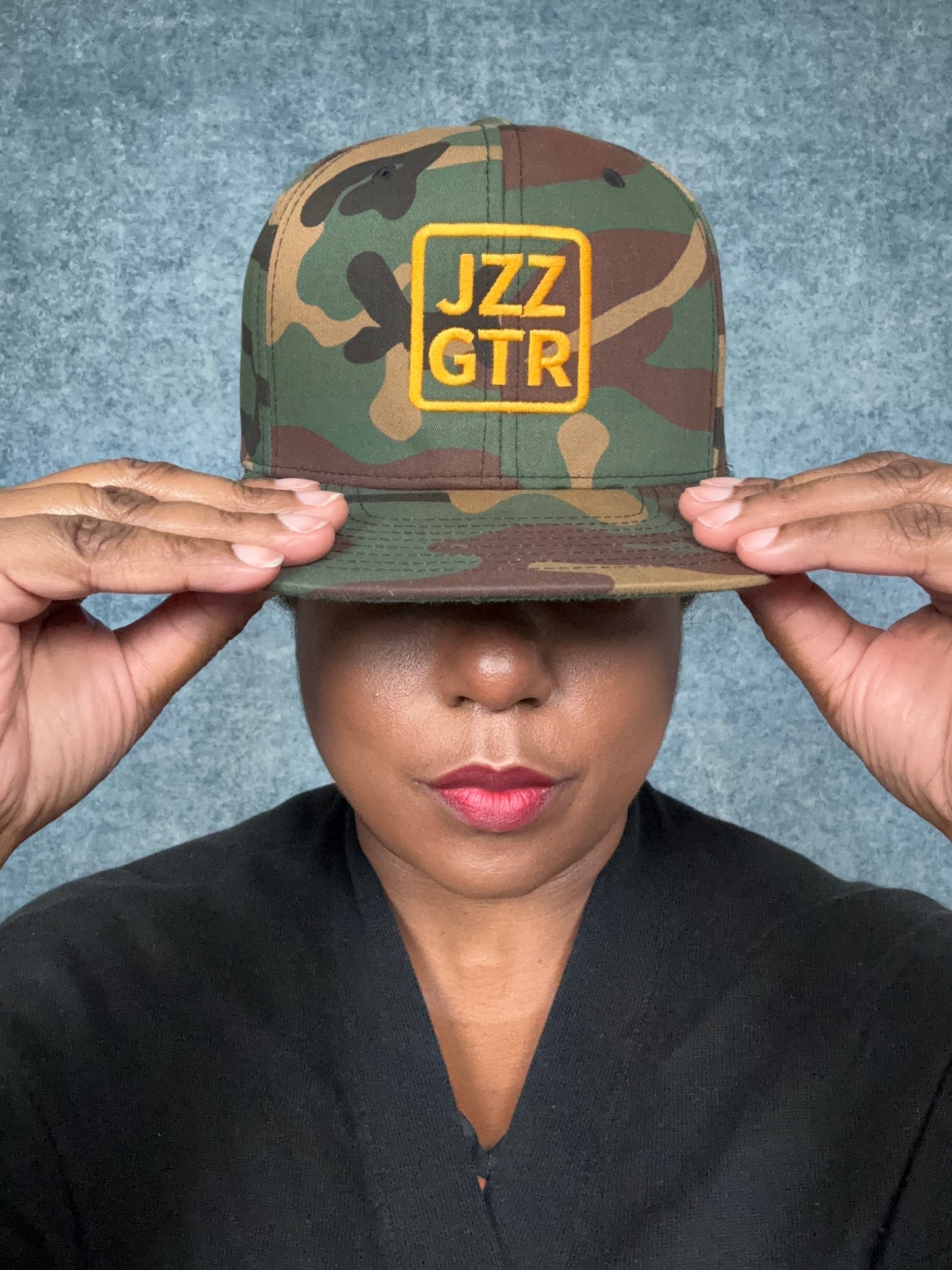Yellow Embroidered JZZ GTR ® Snapback Hat, Trendy Snapback Cap, Casual Gift for Jazz Lovers and Jazz Guitarists