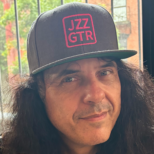 Pink Embroidered JZZ GTR ® Snapback Hat, Trendy Snapback Cap, Casual Gift for Jazz Lovers and Jazz Guitarists