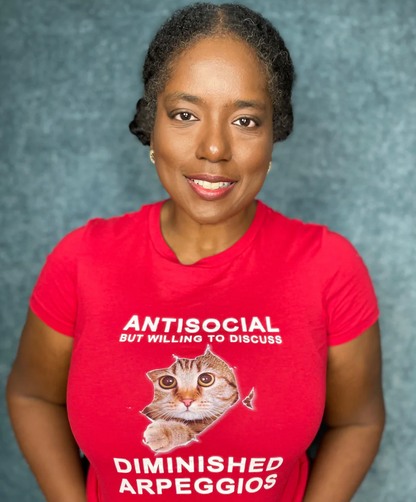 Shy Cat Diminished Arpeggios Shirt | Funny Men's Cotton Crew Tee | Novelty Gifts for Musicians