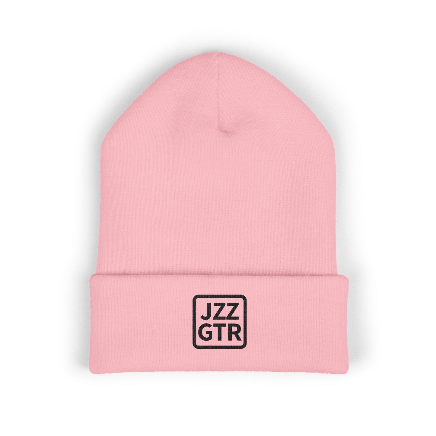 Black Embroidered JZZ GTR® Beanie Hat-Classic Winter Hat for Jazz Lovers and Guitarists