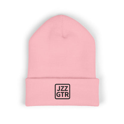 Black Embroidered JZZ GTR® Beanie Hat-Classic Winter Hat for Jazz Lovers and Guitarists