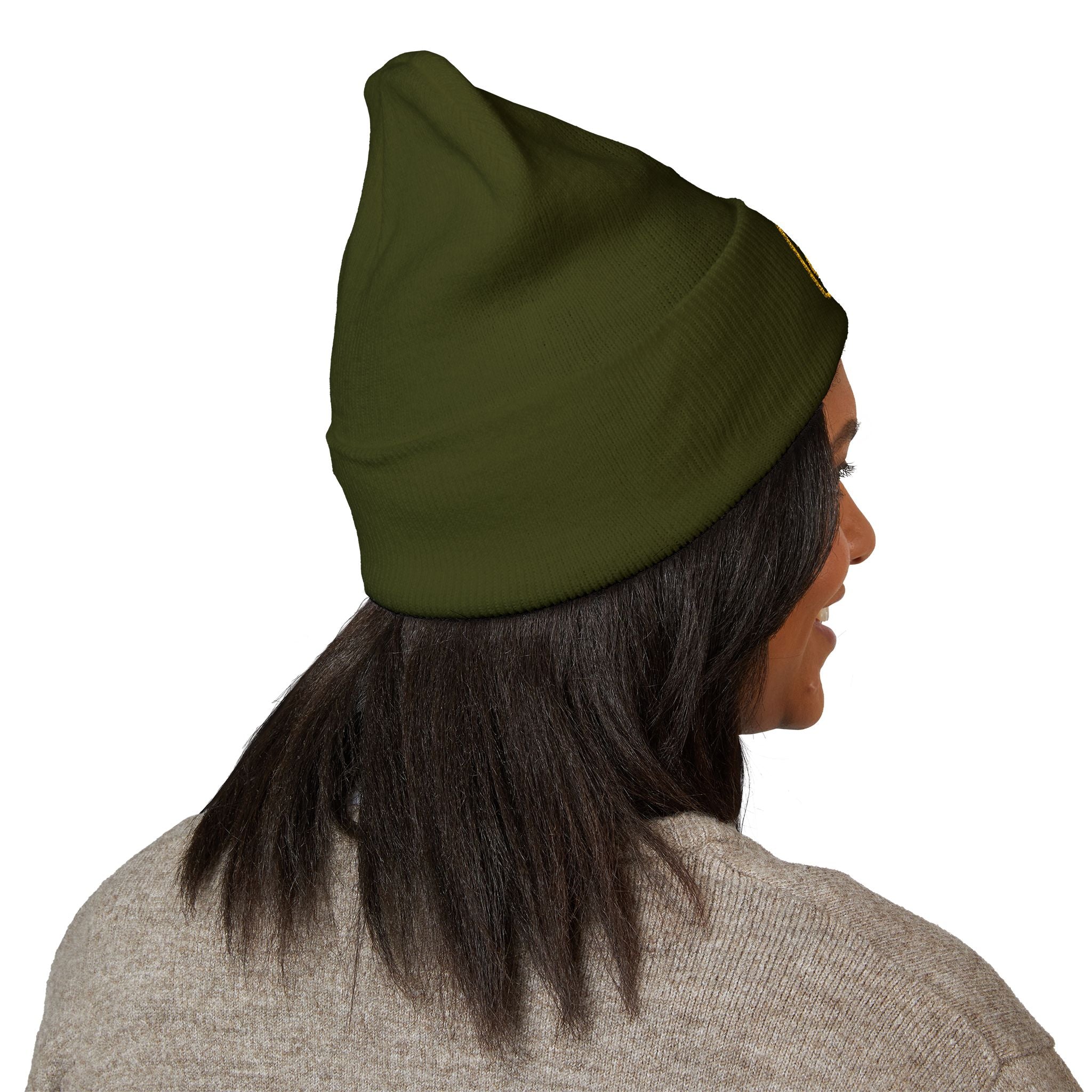 Yellow Embroidered JZZ GTR™ Beanie Hat | Bold Winter Knit Hat for