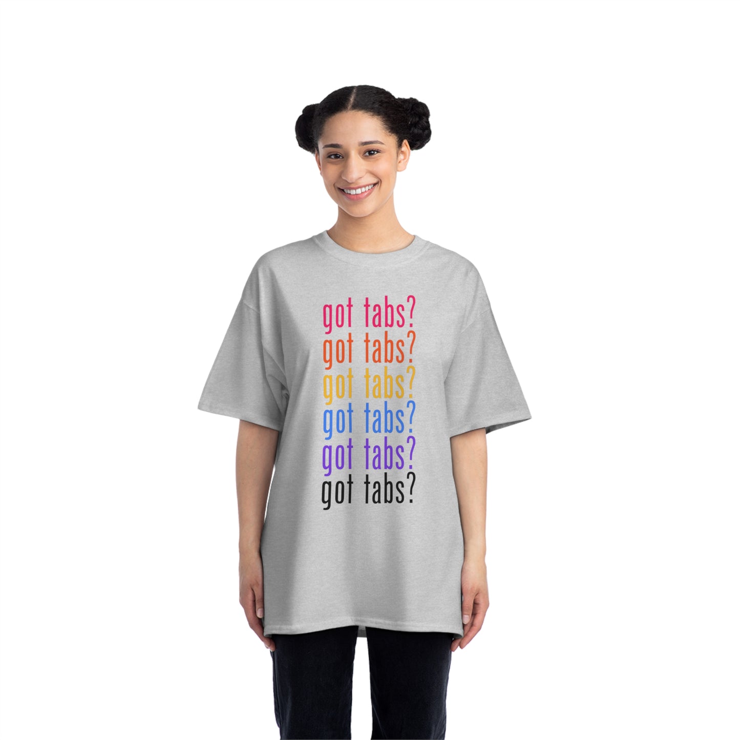 Big & Tall Got Tabs? T-Shirt | Funny Cotton Crew Tee | Plus Sized Shirt | Novelty Gifts for Musicians