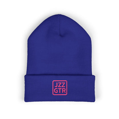 Pink Embroidered JZZ GTR® Beanie Hat | Warm Jazz Guitar Winter Style