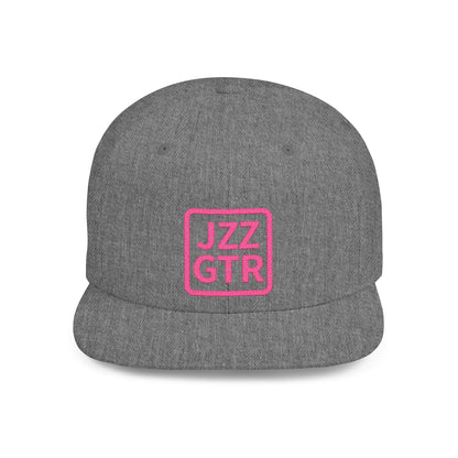 Pink Embroidered JZZ GTR ® Snapback Hat, Trendy Snapback Cap, Casual Gift for Jazz Lovers and Jazz Guitarists