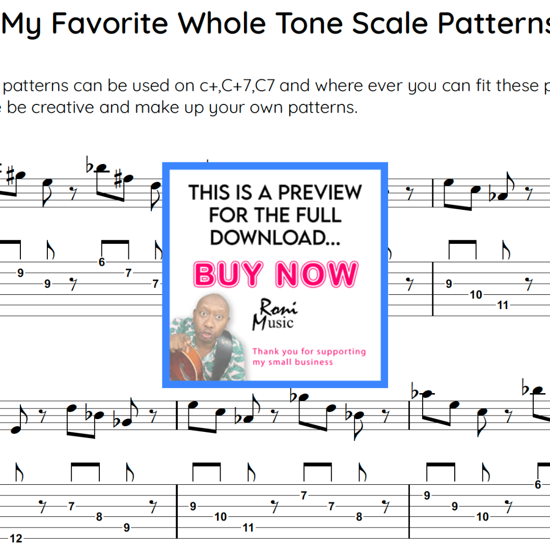Whole Tone Scale Patterns | Jazz Improvisation for 6-String Guitar | Master Unique Scales with TABS & Explanation