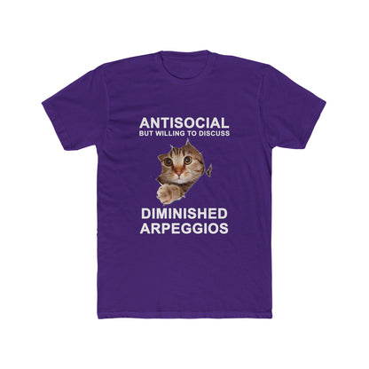 Shy Cat Diminished Arpeggios Shirt | Funny Men's Cotton Crew Tee | Novelty Gifts for Musicians