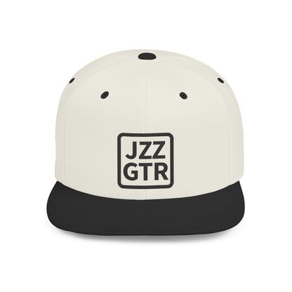 Sophisticated Black Embroidered JZZ GTR ® Snapback Hat, Trendy Snapback Cap, Casual Gift for Jazz Lovers and Jazz Guitarists