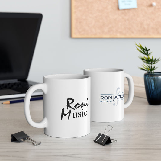 Roni Music – Ron Jackson Music Logo Ceramic Coffee Mug | Stylish Gift for Coffee & Tea Lovers
