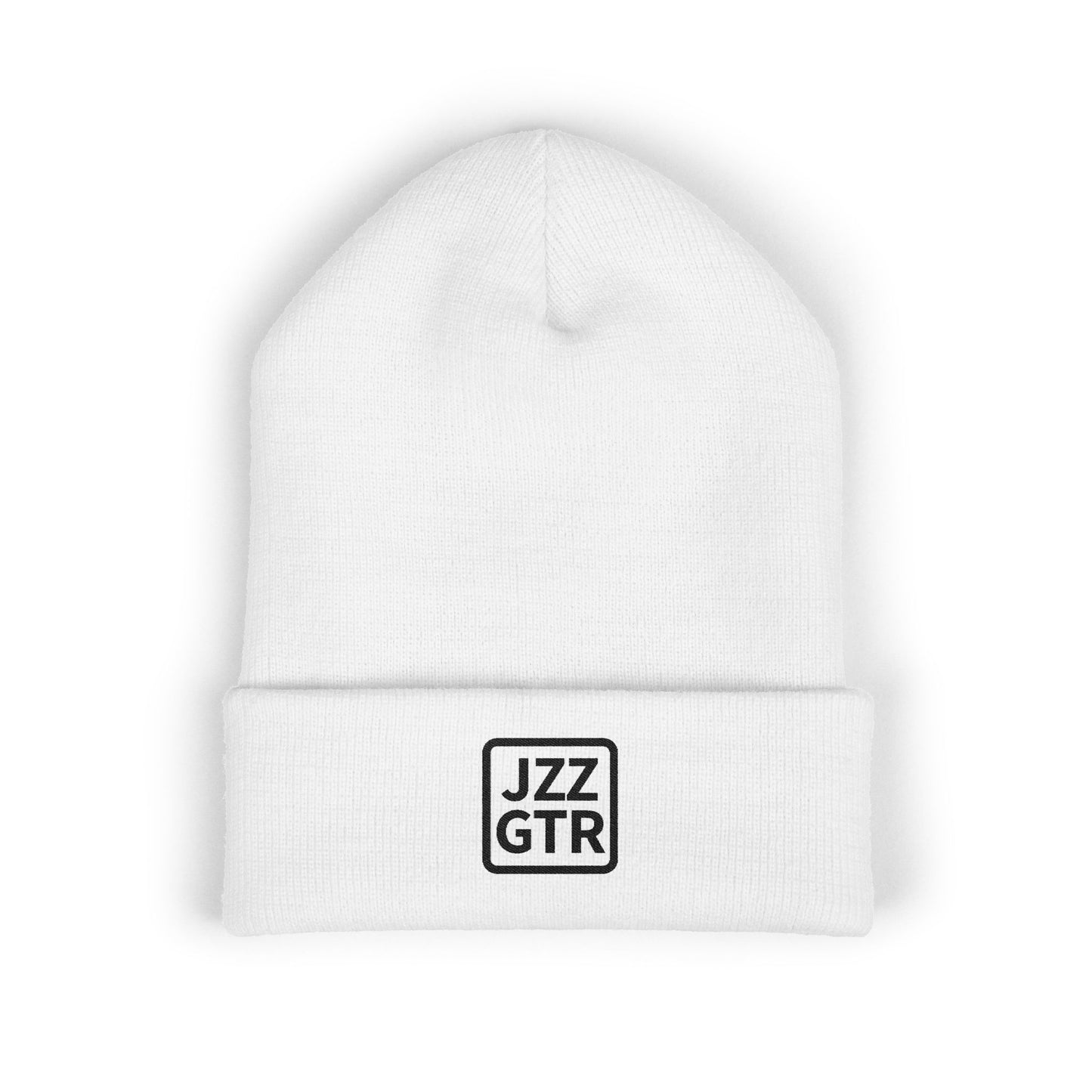 Black Embroidered JZZ GTR® Beanie Hat-Classic Winter Hat for Jazz Lovers and Guitarists