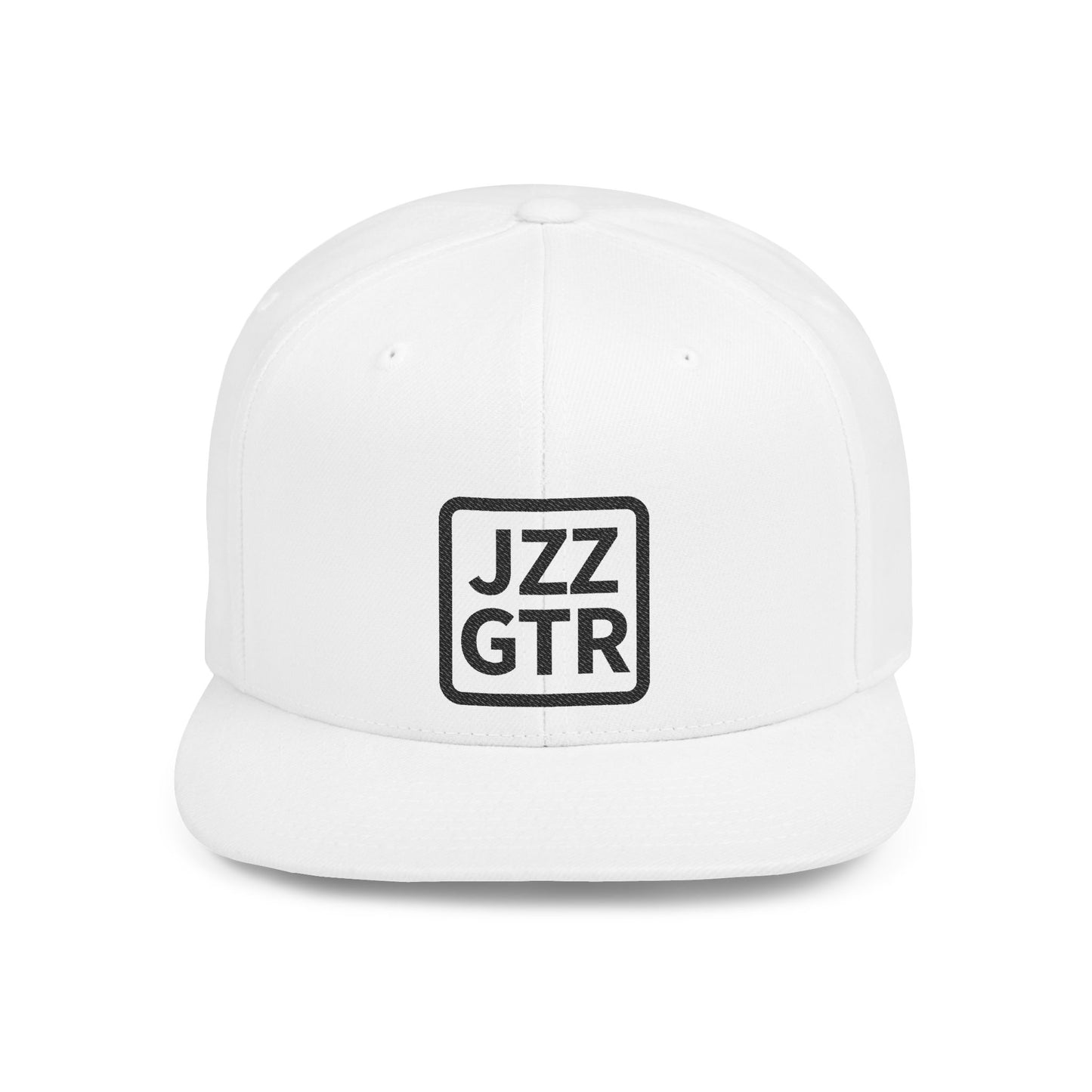 Sophisticated Black Embroidered JZZ GTR™ Snapback Hat, Trendy Snapback Cap, Casual Gift for Jazz Lovers and Jazz Guitarists