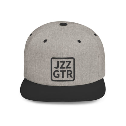 Sophisticated Black Embroidered JZZ GTR™ Snapback Hat, Trendy Snapback Cap, Casual Gift for Jazz Lovers and Jazz Guitarists