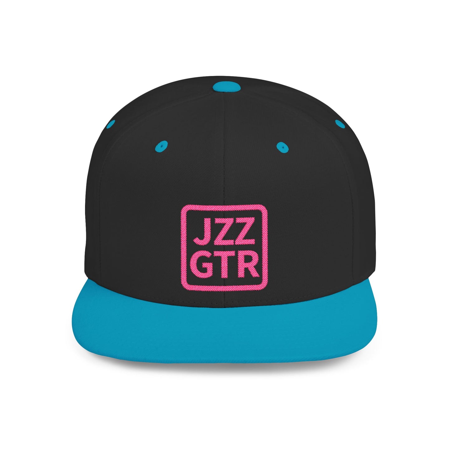Pink Embroidered JZZ GTR ® Snapback Hat, Trendy Snapback Cap, Casual Gift for Jazz Lovers and Jazz Guitarists