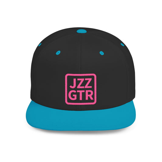 Pink Embroidered JZZ GTR ® Snapback Hat, Trendy Snapback Cap, Casual Gift for Jazz Lovers and Jazz Guitarists