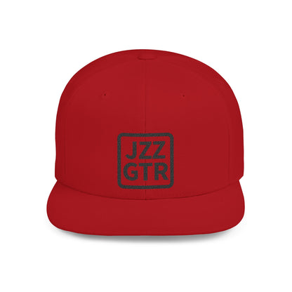 Sophisticated Black Embroidered JZZ GTR™ Snapback Hat, Trendy Snapback Cap, Casual Gift for Jazz Lovers and Jazz Guitarists