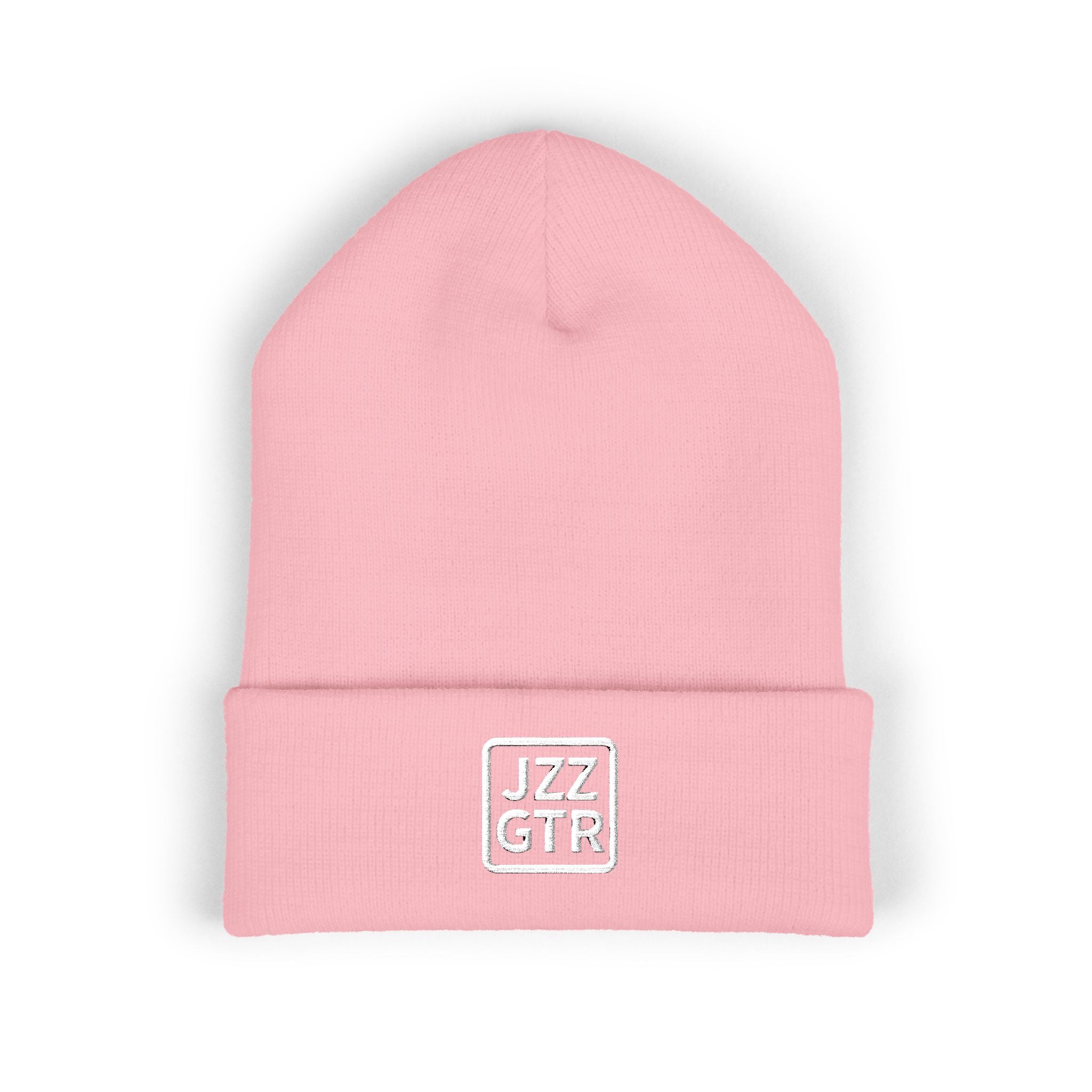 White Embroidered JZZ GTR™ Beanie Hat | Classic Jazz Musician Look
