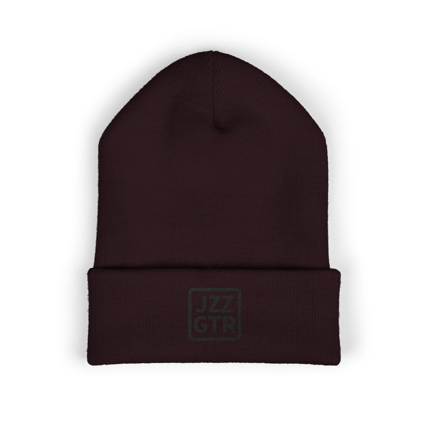 Black Embroidered JZZ GTR® Beanie Hat-Classic Winter Hat for Jazz Lovers and Guitarists