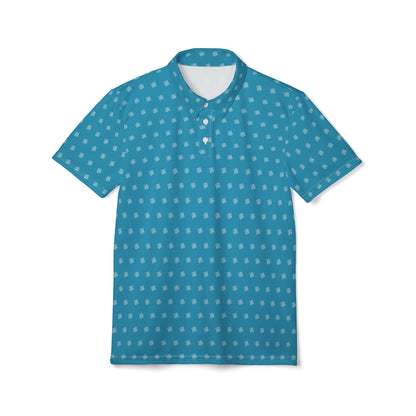 Blue Polo Shirt with white JZZ GTR ™ Monogram Pattern
