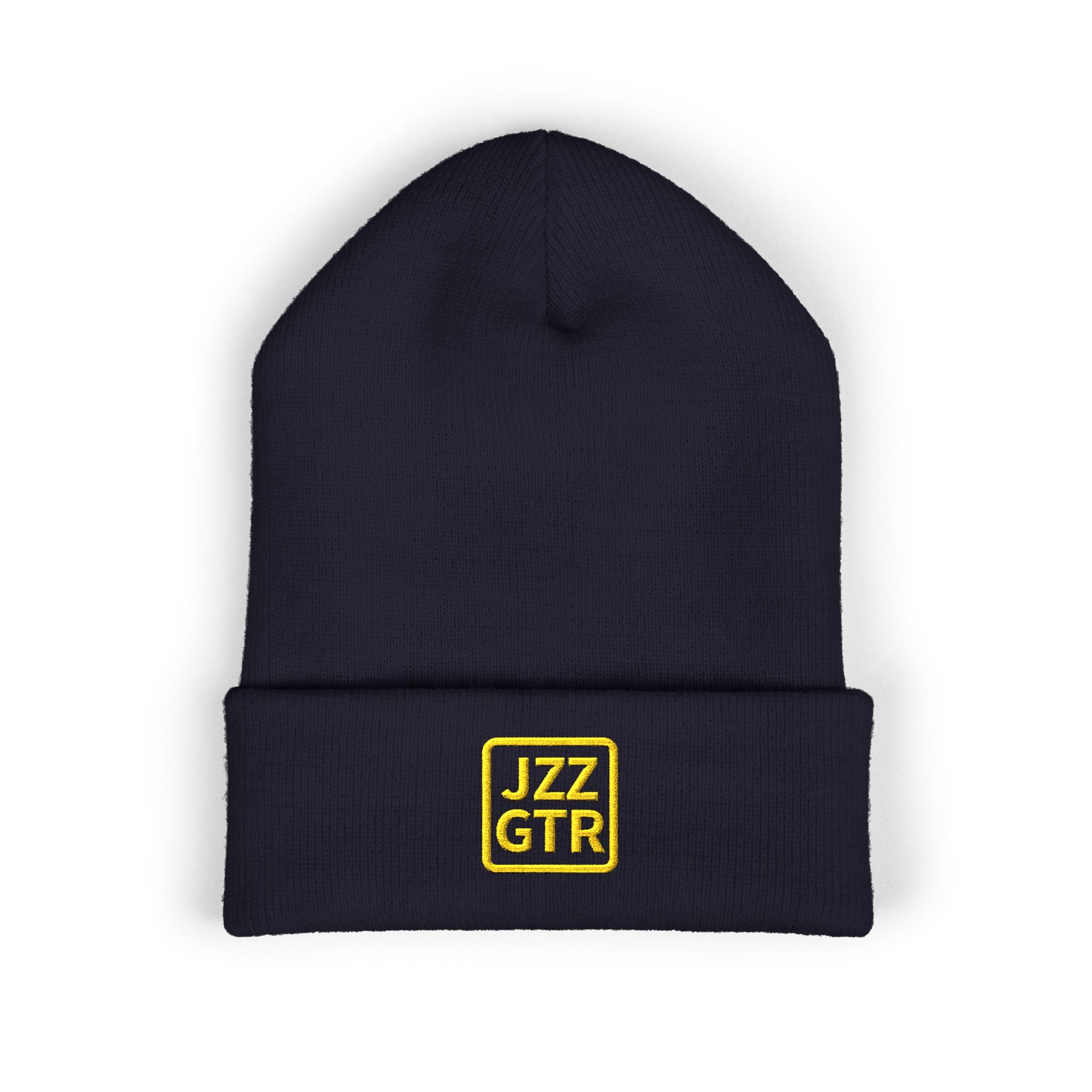 Yellow Embroidered JZZ GTR™ Beanie Hat | Bold Winter Knit Hat for