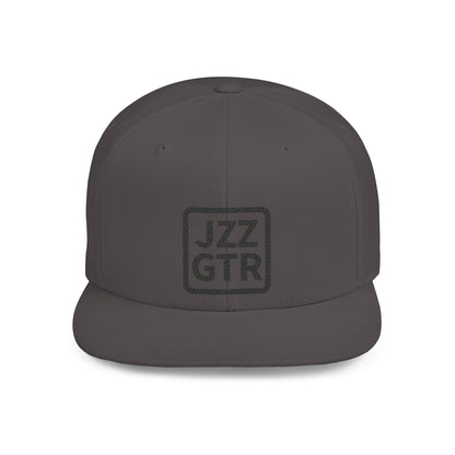Sophisticated Black Embroidered JZZ GTR ® Snapback Hat, Trendy Snapback Cap, Casual Gift for Jazz Lovers and Jazz Guitarists