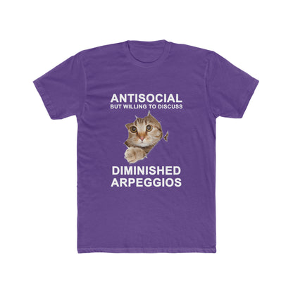 Shy Cat Diminished Arpeggios Shirt | Funny Men's Cotton Crew Tee | Novelty Gifts for Musicians