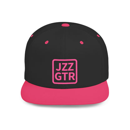 Pink Embroidered JZZ GTR ® Snapback Hat, Trendy Snapback Cap, Casual Gift for Jazz Lovers and Jazz Guitarists