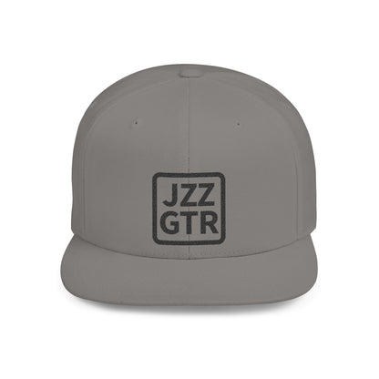 Sophisticated Black Embroidered JZZ GTR™ Snapback Hat, Trendy Snapback Cap, Casual Gift for Jazz Lovers and Jazz Guitarists