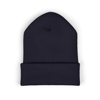 Yellow Embroidered JZZ GTR® Beanie Hat | Bold Winter Knit Hat for Jazz Guitar Fans | Vibrant Cuffed Beanie for Musicians