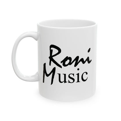 Roni Music Logo Ceramic Mug – 11oz & 15oz Coffee Cup for Music Lovers | Gift for Musicians & Music-Themed Decor