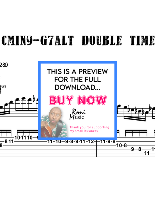 Cmin9-G7alt Double Time Jazz Lick | 6-String Guitar Innovation | Instagram Reels Inspired Riffs with Sheet Music & TABS