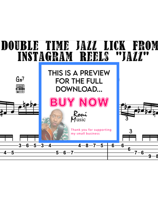 Double Time Jazz Lick Mastery | From "Jazz" Instagram Reels | Advanced 6-String Guitar Riffs with Sheet Music & TABS