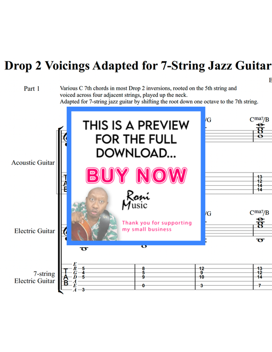 Drop 2 Voicings for 7-String Jazz Guitar (Low A) | PDF, TAB, MIDI