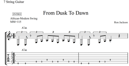 7 String Guitar Arrangement "From Dusk To Dawn" Top 10 Jazzweek Radio 7 String Original Composition