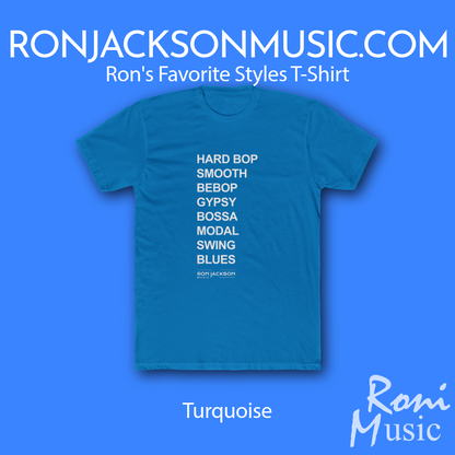 Ron's Jazz Styles T-Shirt | Conversation Piece Tee | Gifts for Musicians and Music Teachers