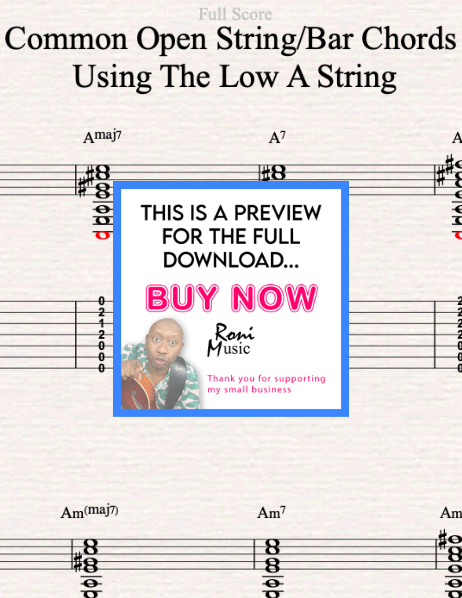 String Section Chords 7 String Guitar Chord Chart