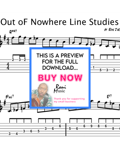 „Out of Nowhere“-Linienstudien | 6-Saiter-Gitarrenunterricht | Jazz-Phrasierungs- und Improvisationstechniken